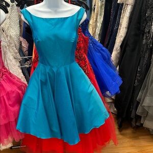 Alyce paris Size 6 Peacock teal Short Dress with pockets